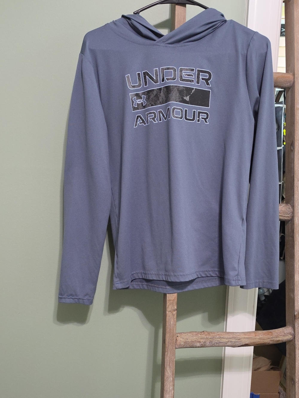Under Armour Slate Blue Hooded Performance Shirt